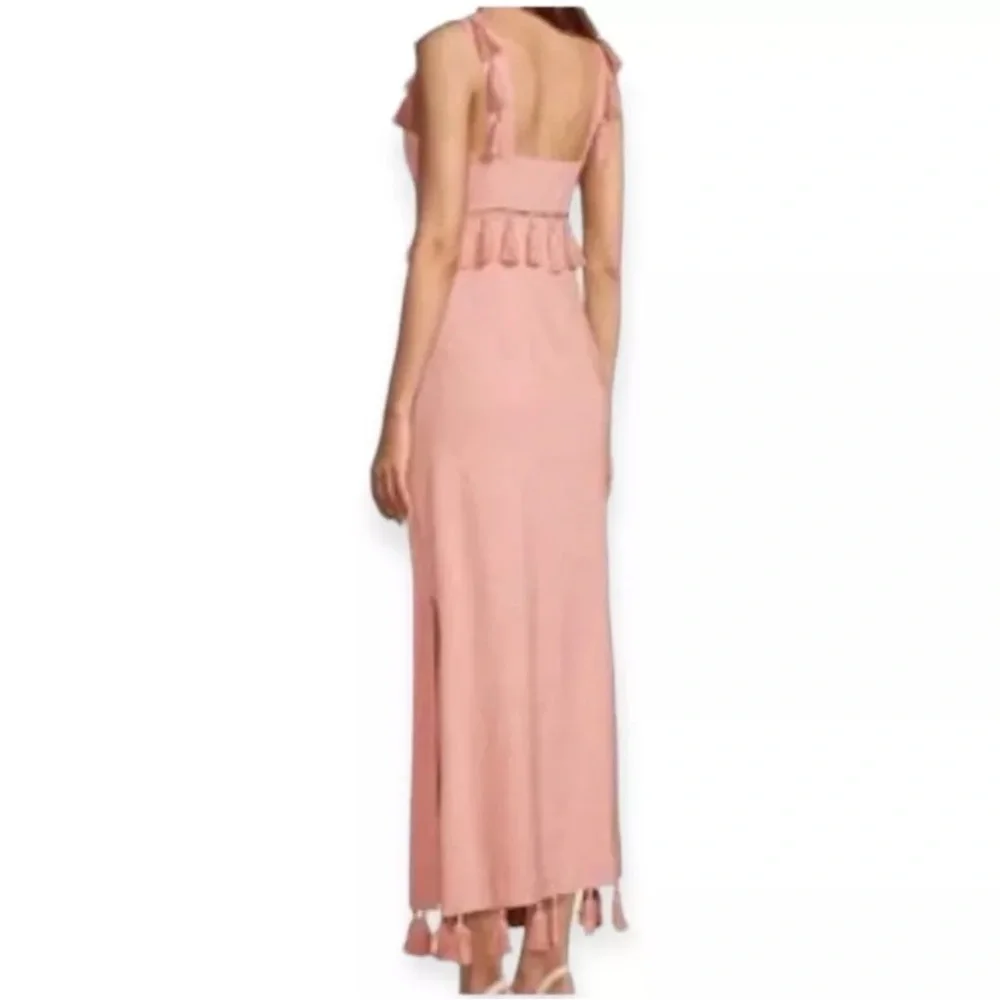 Antonio Melani 12, 14Pink Nat Note Cici Tassel Linen Maxi Dress Sleeveless NWT - Picture 7 of 16